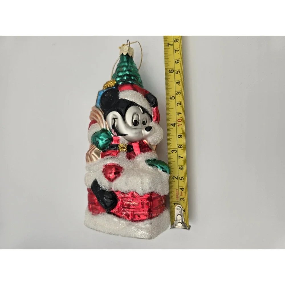 Disney Mickey Mouse‎ Christmas Ornament Blown Glass Vintage European Style